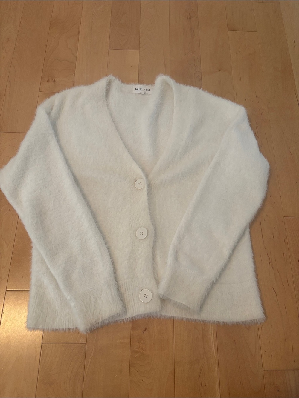 Bella Dahl Fuzzy Cardigan Winter White XS